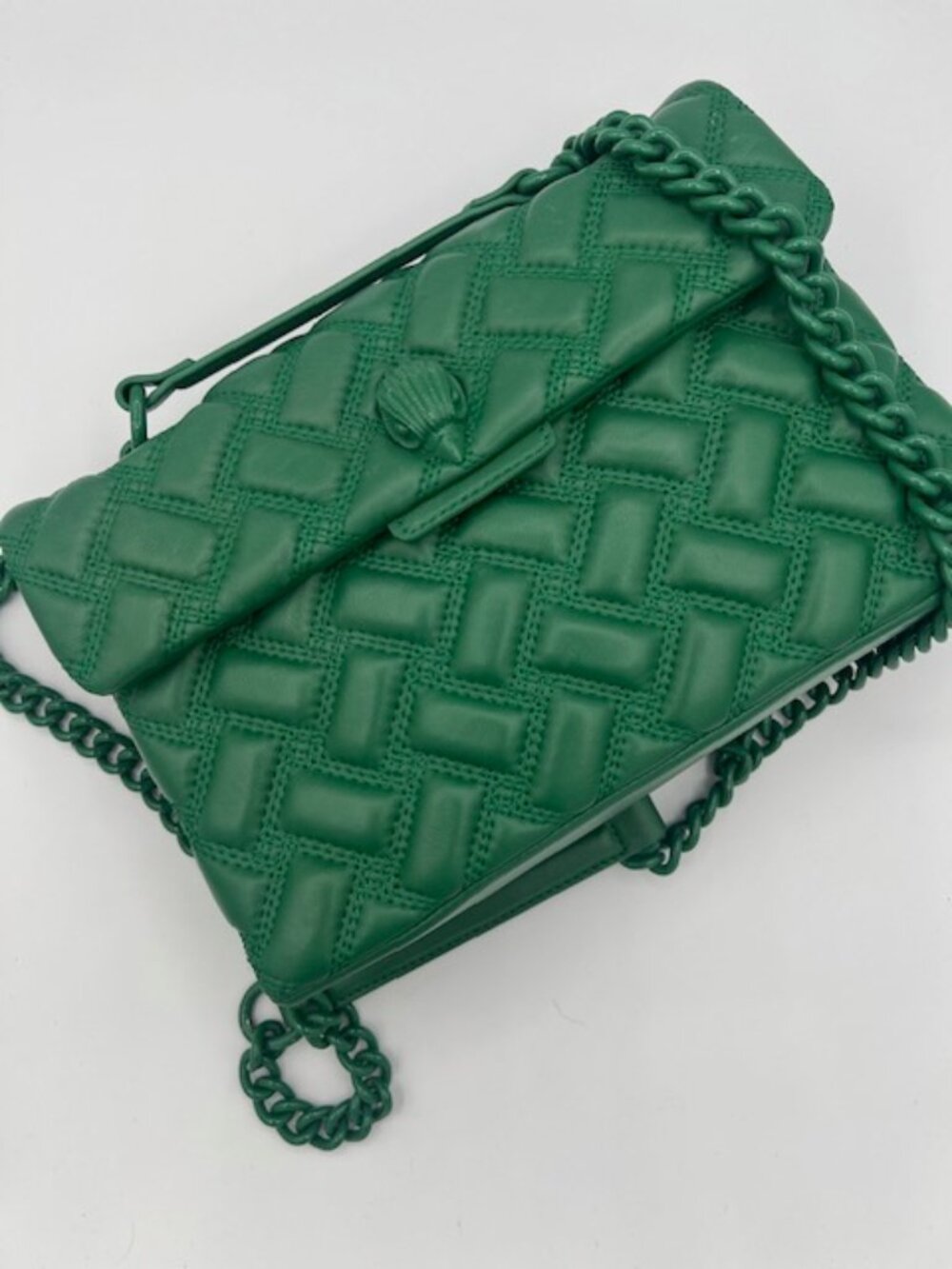 Kurt Geiger Kensington Drench Green Leather Shoulder Bag